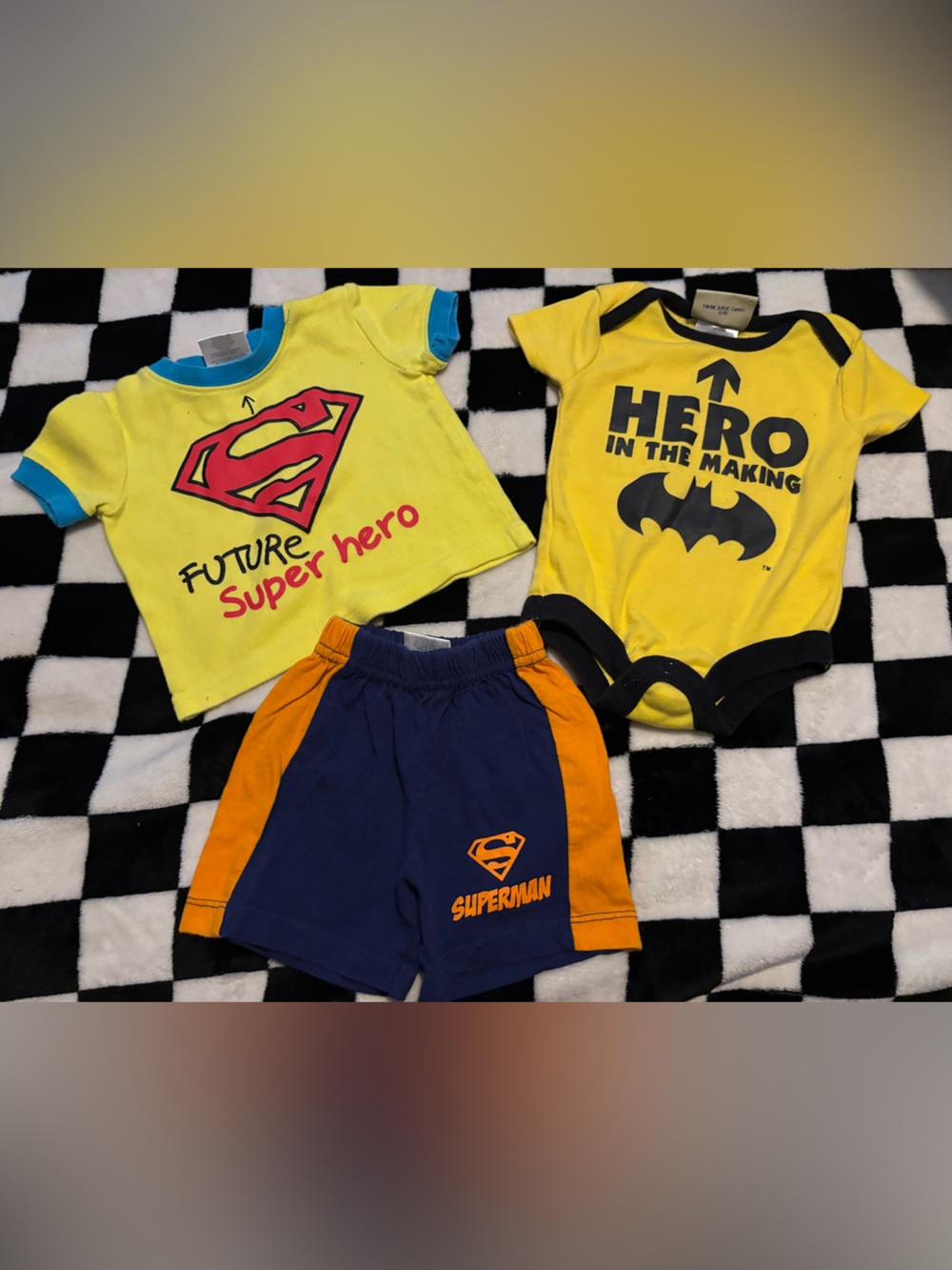 0/3 month super hero summer lot outfit
